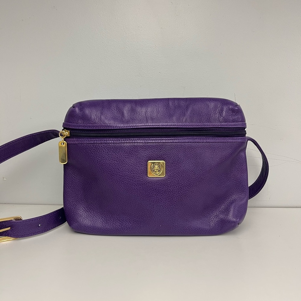 ❌SOLD❌Vintage Purple Leather Crossbody Bag by LIZ CLAIBORNE